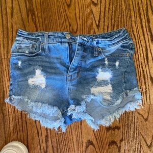 Mossimo distressed jean shorts, size 26.